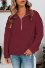 Silindashop  Solid Zipped Collar Sweatshirts