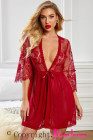 Romantic Floral Lacy Mesh Robe with Thong