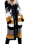 Oversized Striped Chenille Cardigan with Pocket