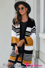 Oversized Striped Chenille Cardigan with Pocket