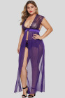 Plus Size Mesh Lingerie Long Gown