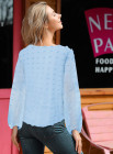 Solid Swiss Dot Puff Sleeve Top for Women
