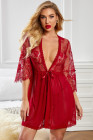 Romantic Floral Lacy Mesh Robe with Thong