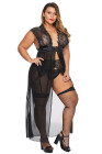 Plus Size Mesh Lingerie Long Gown