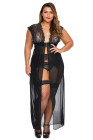 Plus Size Mesh Lingerie Long Gown