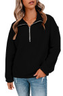 Silindashop  Solid Zipped Collar Sweatshirts
