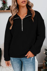Silindashop  Solid Zipped Collar Sweatshirts
