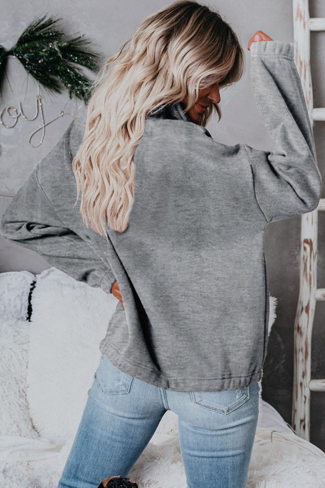 Silindashop  Solid Zipped Collar Sweatshirts