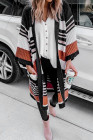 Oversized Striped Chenille Cardigan with Pocket