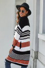 Oversized Striped Chenille Cardigan with Pocket