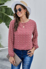 Solid Swiss Dot Puff Sleeve Top for Women
