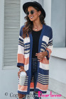 Oversized Striped Chenille Cardigan with Pocket