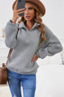 Silindashop  Solid Zipped Collar Sweatshirts