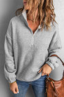 Silindashop  Solid Zipped Collar Sweatshirts