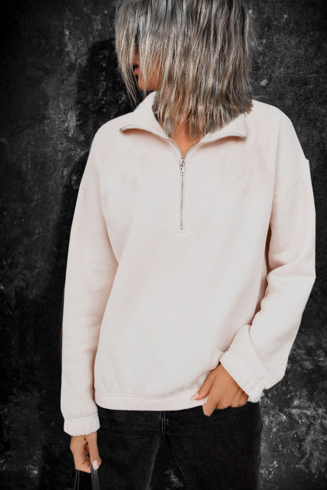 Silindashop  Solid Zipped Collar Sweatshirts
