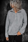 Silindashop  Solid Zipped Collar Sweatshirts
