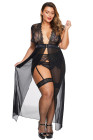Plus Size Mesh Lingerie Long Gown