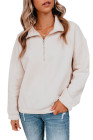 Silindashop  Solid Zipped Collar Sweatshirts
