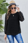 Solid Swiss Dot Puff Sleeve Top for Women