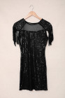 Mesh Bodycon Sequin Mini Dress with Tassel