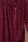 Black/Wine Red/Green/Apricot Side Split Rhinestone V Neck Maxi Dress