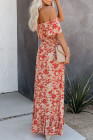 Off The Shoulder High Low Floral Maxi Dress