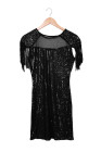 Mesh Bodycon Sequin Mini Dress with Tassel