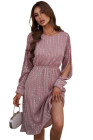 Crew Neck Sequin Split Sleeve Midi Dress