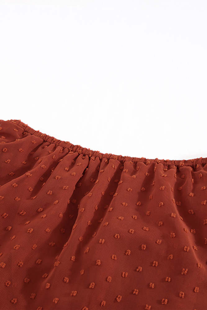 White/Black/Rust Red/Sky Blue/Yellow/Green Off Shoulder Ruffle Swiss Dot Maxi Dress