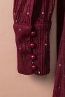 Black/Wine Red/Green/Apricot Side Split Rhinestone V Neck Maxi Dress
