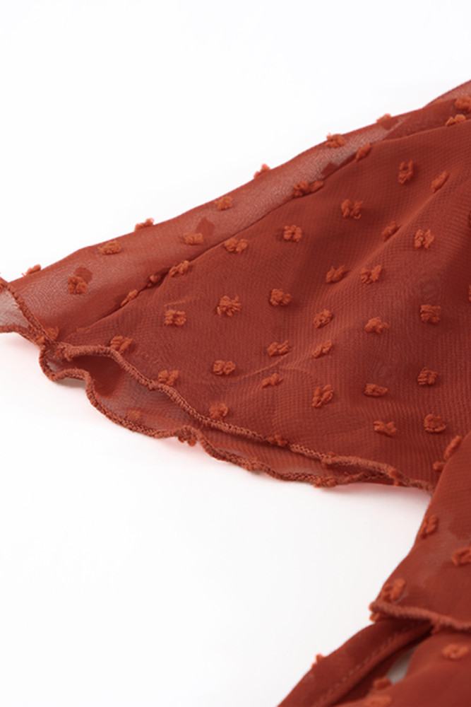 White/Black/Rust Red/Sky Blue/Yellow/Green Off Shoulder Ruffle Swiss Dot Maxi Dress