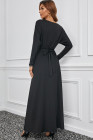Black V Neck Off The Shoulder Maxi Dress