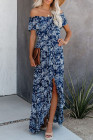 Off The Shoulder High Low Floral Maxi Dress