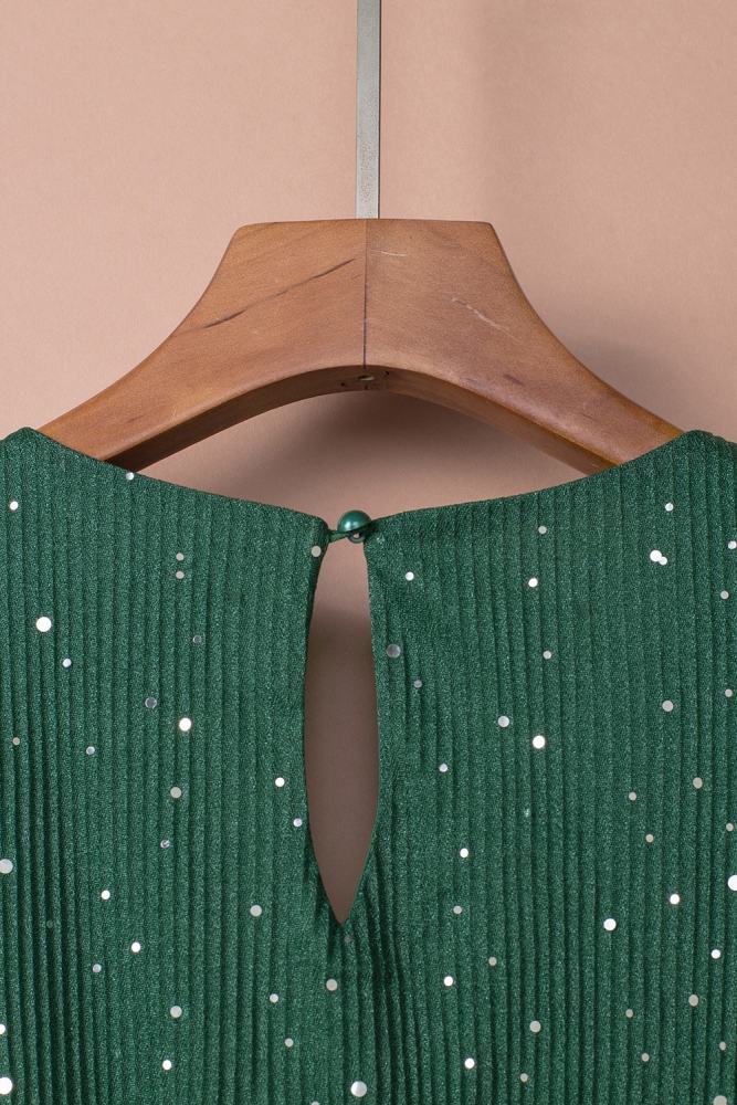 Black/Wine Red/Green/Apricot Side Split Rhinestone V Neck Maxi Dress