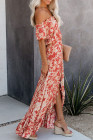 Off The Shoulder High Low Floral Maxi Dress