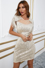 Mesh Bodycon Sequin Mini Dress with Tassel