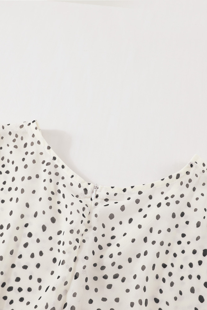 V Neck Waist Tie Double Layer Ruffle Short Dress