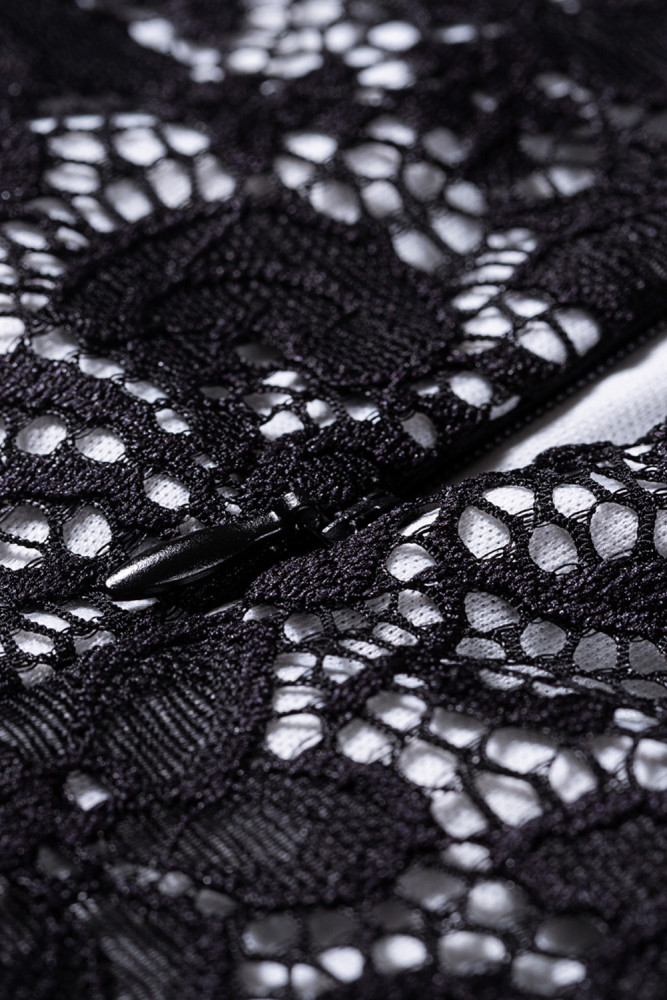 Floral Lace Dress for Women High Neck Sleeveless Crochet Mesh Maxi Dress