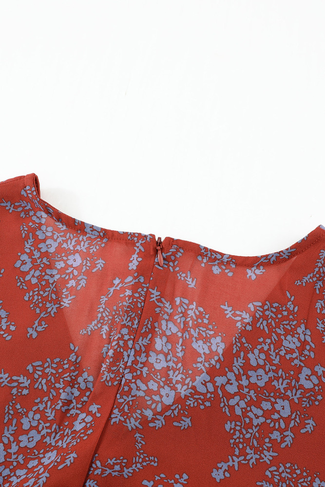 V Neck Waist Tie Double Layer Ruffle Short Dress