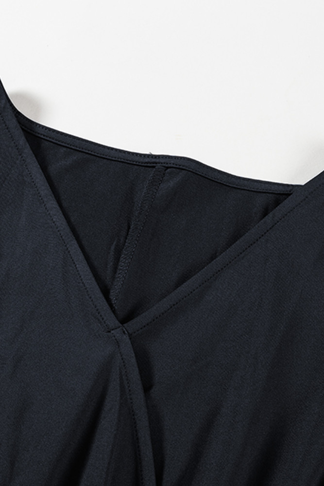 Black V Neck Off The Shoulder Maxi Dress