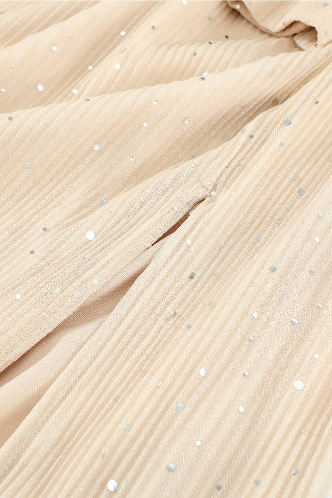 Black/Wine Red/Green/Apricot Side Split Rhinestone V Neck Maxi Dress