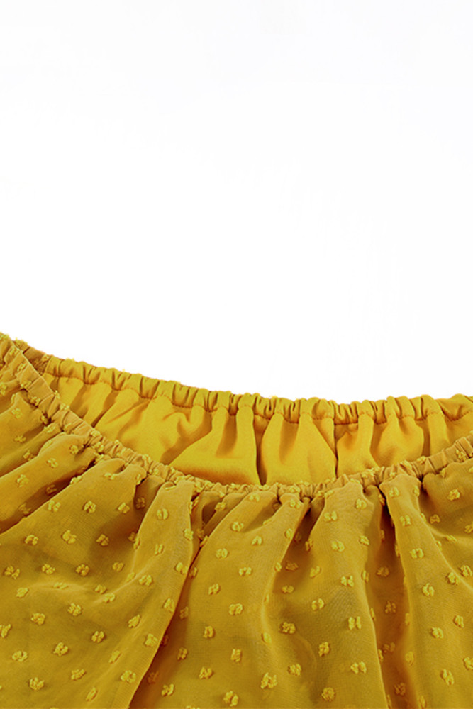 White/Black/Rust Red/Sky Blue/Yellow/Green Off Shoulder Ruffle Swiss Dot Maxi Dress