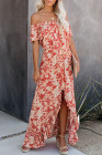 Off The Shoulder High Low Floral Maxi Dress