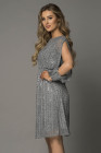 Crew Neck Sequin Split Sleeve Midi Dress