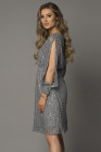 Crew Neck Sequin Split Sleeve Midi Dress