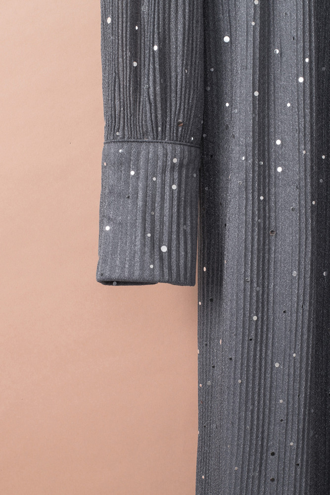 Black/Wine Red/Green/Apricot Side Split Rhinestone V Neck Maxi Dress