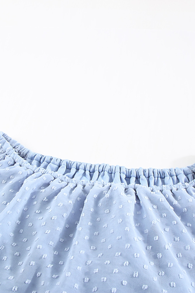 White/Black/Rust Red/Sky Blue/Yellow/Green Off Shoulder Ruffle Swiss Dot Maxi Dress