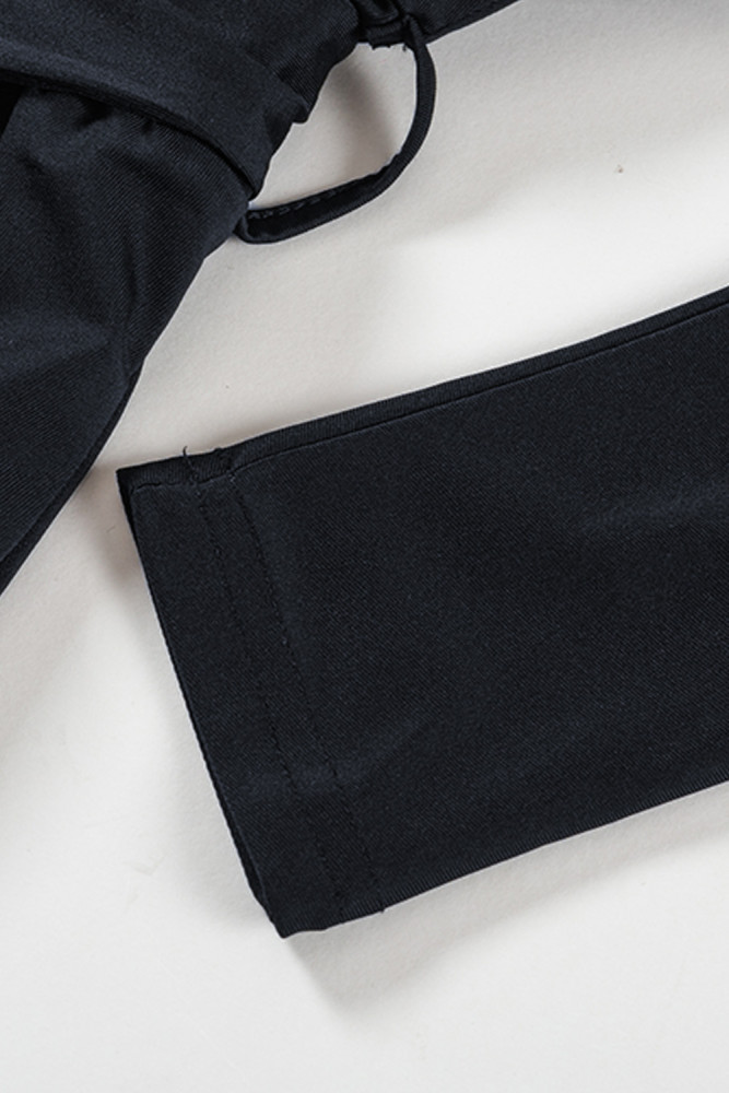 Black V Neck Off The Shoulder Maxi Dress