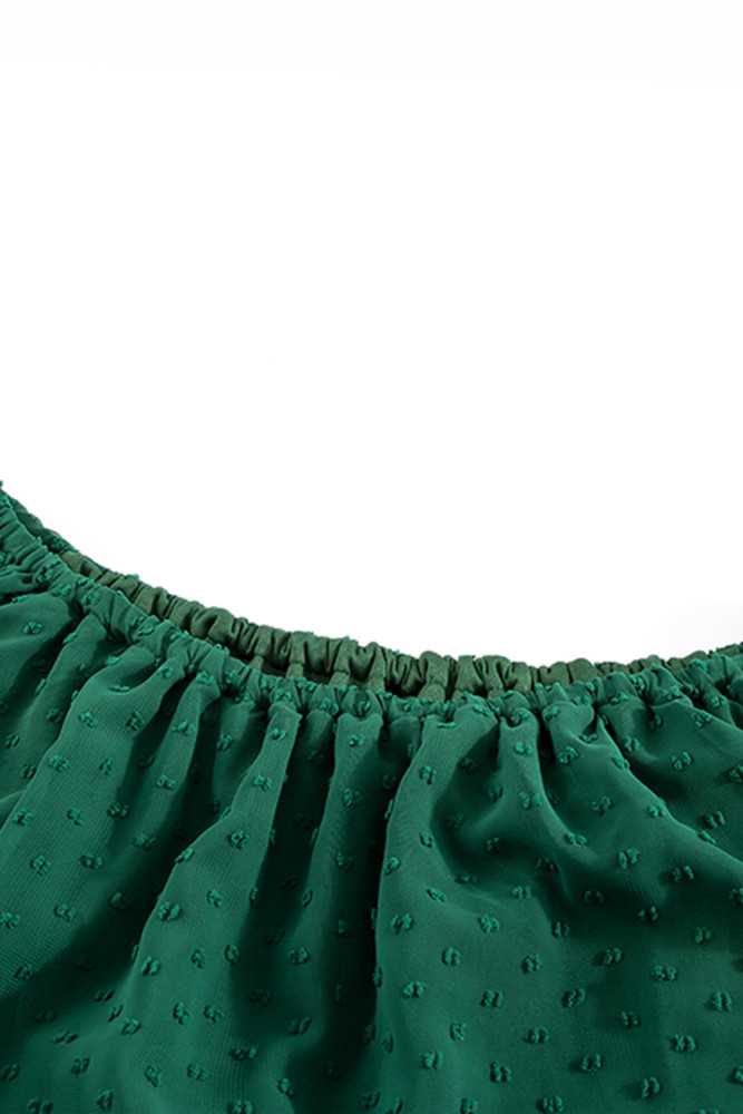 White/Black/Rust Red/Sky Blue/Yellow/Green Off Shoulder Ruffle Swiss Dot Maxi Dress