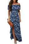 Off The Shoulder High Low Floral Maxi Dress